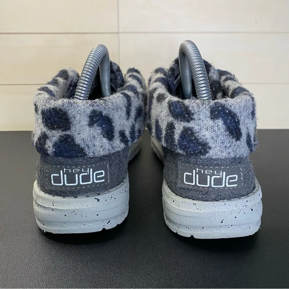 Hey Dude Britt Grey Cheetah Women's Size 7 Shoes Fabric Bootie - Picture 6 of 11